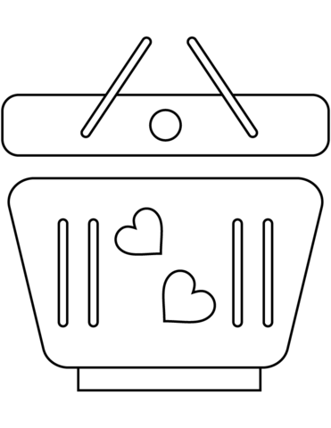 Valentine'S Day Shopping Cart Coloring Page